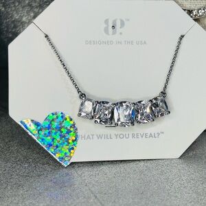 Bomb Party Diamond Cubic Zirconia Davina Necklace on Hematite Plating NK99222